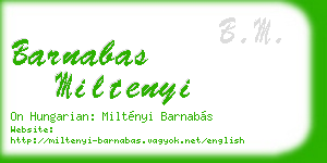barnabas miltenyi business card