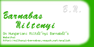 barnabas miltenyi business card